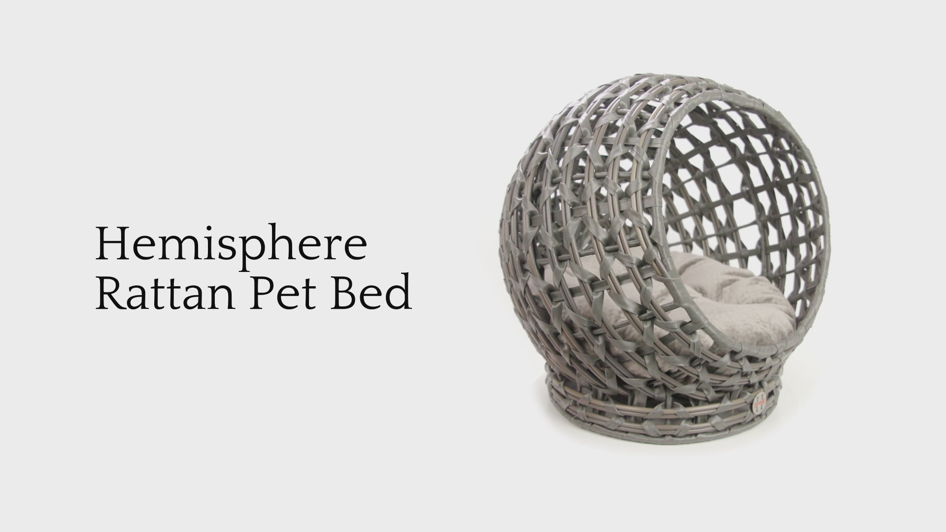 Huntley Pet Hemisphere Rattan Pet Bed, Elevated With Cushion