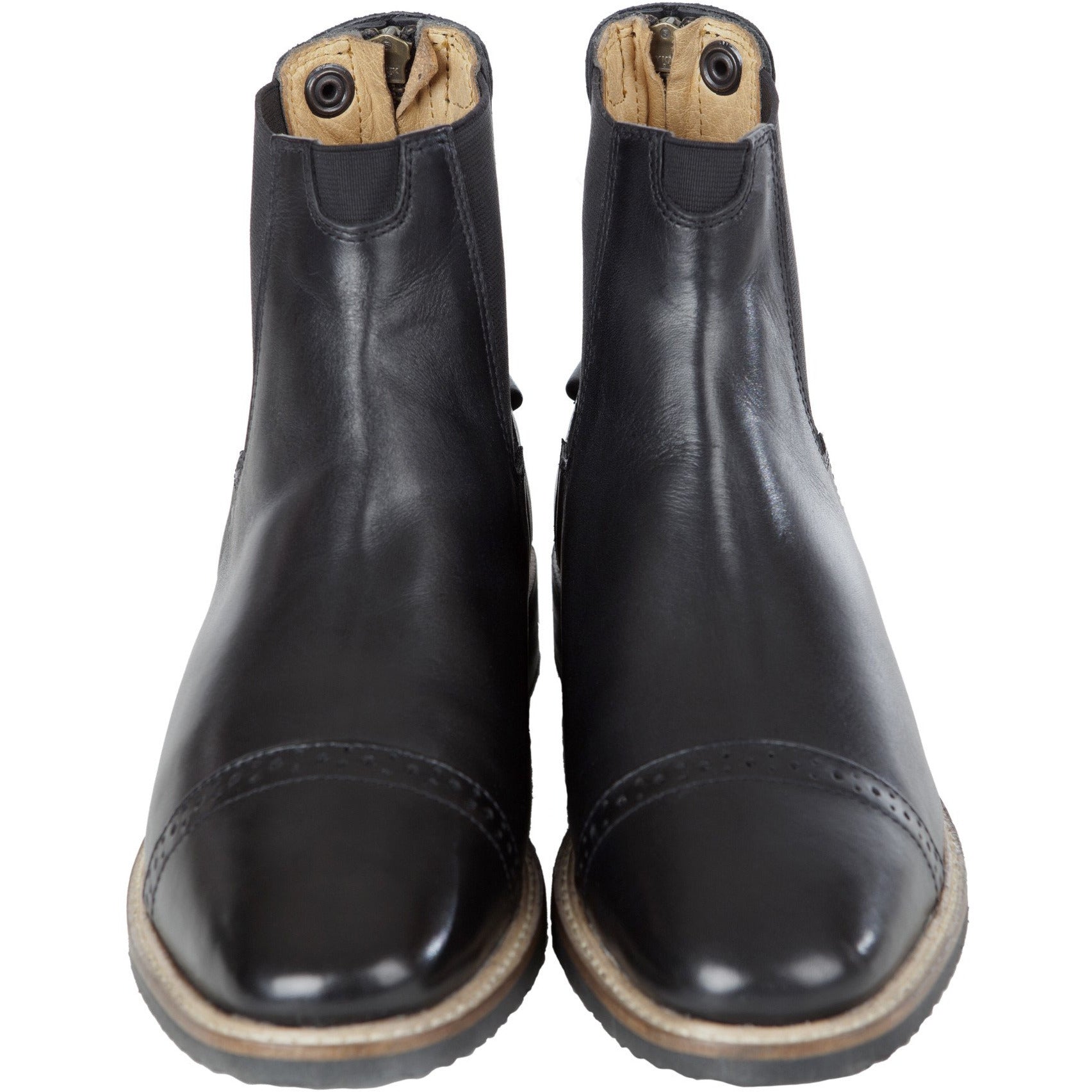 Huntley Equestrian Adult Classic Black Leather Zipper Paddock Boot