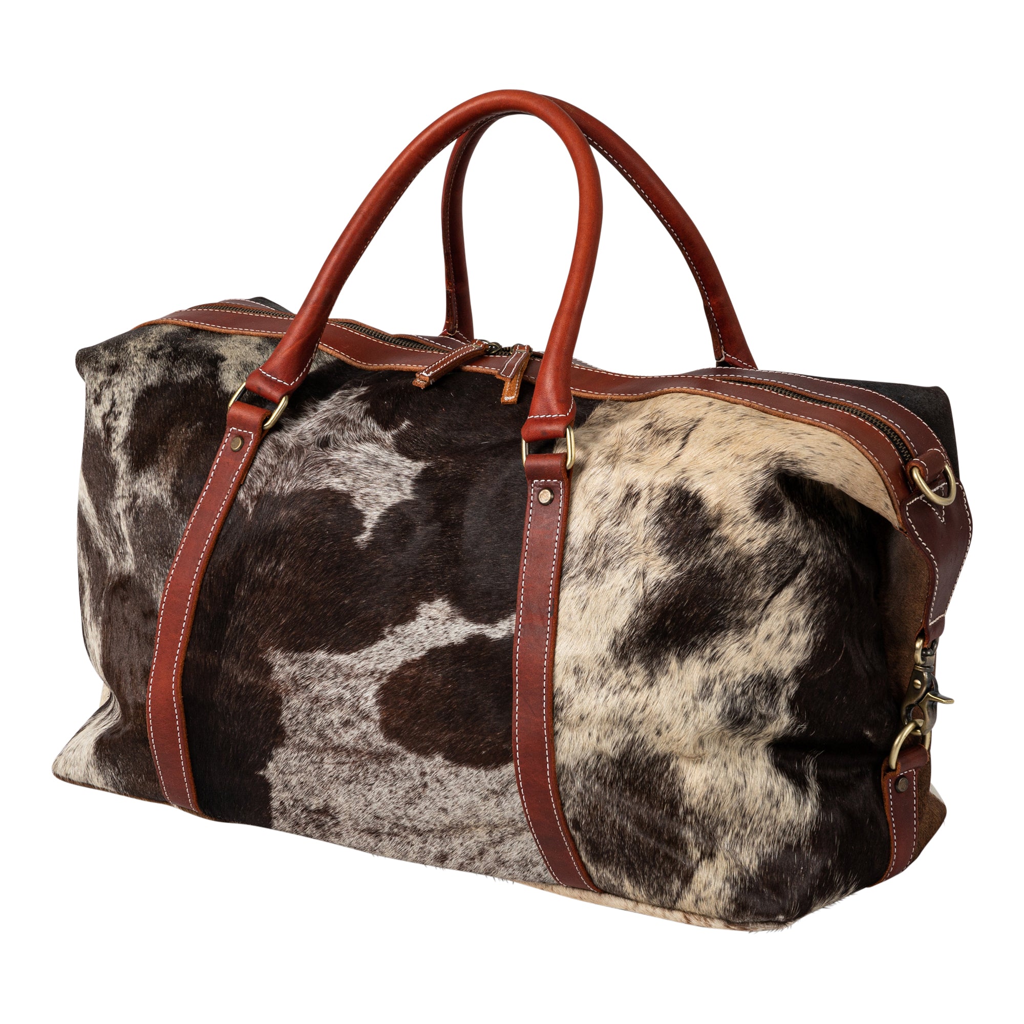 Genuine Leather Animal Print Luggage Tag-5 options Brown Cow